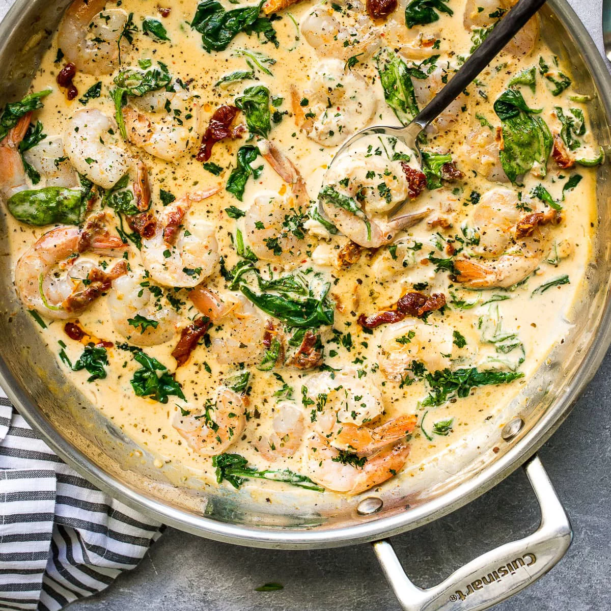 میگو با سس خامه